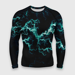 Рашгард мужской Lightning light blue glow, цвет: 3D-принт