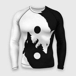 Мужской рашгард Black and white wolfs