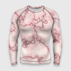 Рашгард мужской Розовая абстракция с мраморной текстурой и блеском, цвет: 3D-принт