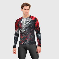 Рашгард мужской Японский дракон в дыму, цвет: 3D-принт — фото 2
