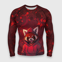 Рашгард мужской Красная панда в кофте с капюшоном, цвет: 3D-принт