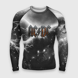Мужской рашгард ACDC металлический лого черно-белая текстура