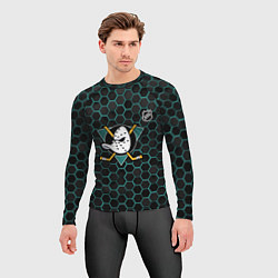 Рашгард мужской Анахайм Дакс - черные соты, цвет: 3D-принт — фото 2