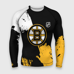 Мужской рашгард Бостон Брюинз - разлитая краска