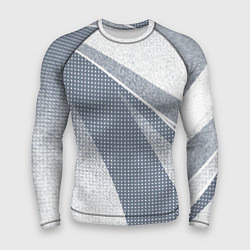 Рашгард мужской Светлый серо-голубой текстурированный с полосой, цвет: 3D-принт