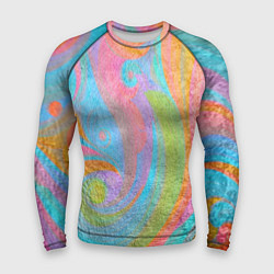 Мужской рашгард Абстракция - multicolored curves