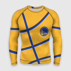 Рашгард мужской Голден Стэйт Уорриорз - текстура желтого мяча, цвет: 3D-принт