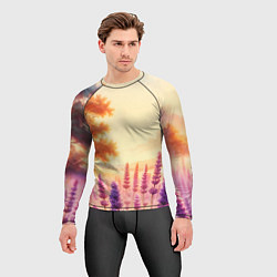 Рашгард мужской Поле цветочное, цвет: 3D-принт — фото 2