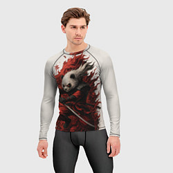 Рашгард мужской Демоническая панда самурай - нейроарт, цвет: 3D-принт — фото 2