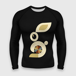 Рашгард мужской Абстракция белый кролик цветочный модерн, цвет: 3D-принт