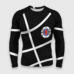 Мужской рашгард Клипперс - текстура черного мяча