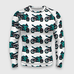 Мужской рашгард Motorbike light blue