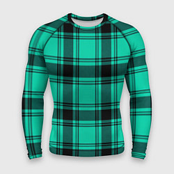 Рашгард мужской Checkered turquoise, цвет: 3D-принт