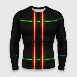 Мужской рашгард Neon green black red line