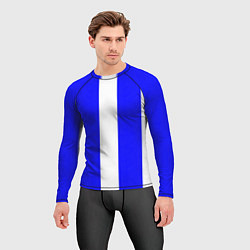 Рашгард мужской Color white blue line, цвет: 3D-принт — фото 2