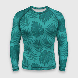 Рашгард мужской Тропические листья - паттерн, цвет: 3D-принт