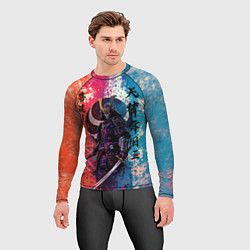 Рашгард мужской Призрачный самурай - краски, цвет: 3D-принт — фото 2