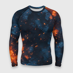 Мужской рашгард Синий камуфляж с искрами