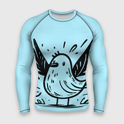 Рашгард мужской Чайка в стиле скетча, цвет: 3D-принт