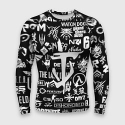 Мужской рашгард Doom логотипы всех игр