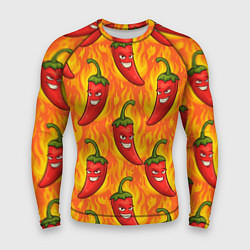 Рашгард мужской Огненный перец паттерн, цвет: 3D-принт