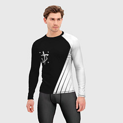 Рашгард мужской Doom white geometry, цвет: 3D-принт — фото 2