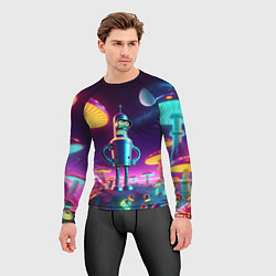 Рашгард мужской Ночёвка Бендера на планете светящихся гигантских г, цвет: 3D-принт — фото 2