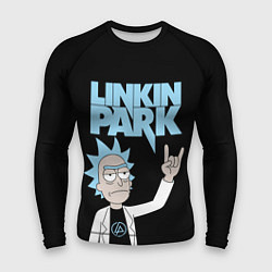 Мужской рашгард Linkin Park и Рик Санчес из Рик и Морти
