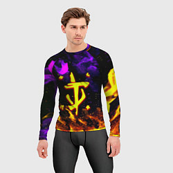 Рашгард мужской Doom огненный стиль, цвет: 3D-принт — фото 2