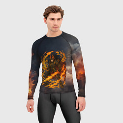 Рашгард мужской Герой аниме дракон с огненным мечем, цвет: 3D-принт — фото 2