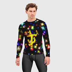 Рашгард мужской Doom новогодние искры, цвет: 3D-принт — фото 2