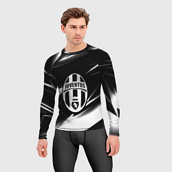 Рашгард мужской Juventus geometry stripes black, цвет: 3D-принт — фото 2
