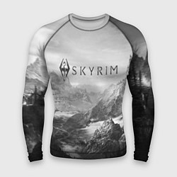 Рашгард мужской Скайрим - черно белый пейзаж, цвет: 3D-принт
