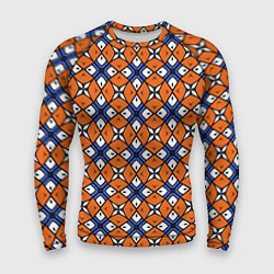 Рашгард мужской Узор геометрический сине-оранжевый, цвет: 3D-принт