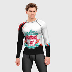 Рашгард мужской Ливерпуль текстура глитч краски, цвет: 3D-принт — фото 2