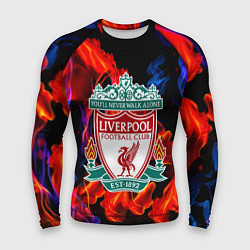 Рашгард мужской Liverpool огненный стиль текстура, цвет: 3D-принт