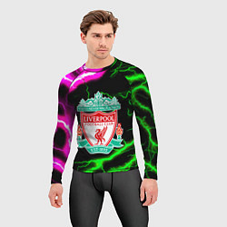 Рашгард мужской Liverpool неоновые молнии, цвет: 3D-принт — фото 2