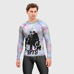 Рашгард мужской BTS черно-белый стиль, цвет: 3D-принт — фото 2