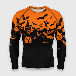 Рашгард мужской Хэллоуин тыквы и призраки, цвет: 3D-принт