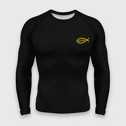 Мужской рашгард Симъ победиши черно-оранжевый арт