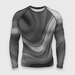 Рашгард мужской Серые волны абстракция однотонная, цвет: 3D-принт