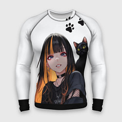 Рашгард мужской Девушка и кот, цвет: 3D-принт