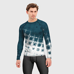 Рашгард мужской Узорчатая текстура сине-белая, цвет: 3D-принт — фото 2