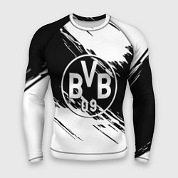 Рашгард мужской Borussia черно белые полосы, цвет: 3D-принт