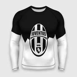 Рашгард мужской Ювентус черно белая геометрия, цвет: 3D-принт
