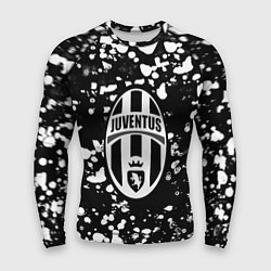 Мужской рашгард Ювентус белые краски текстура