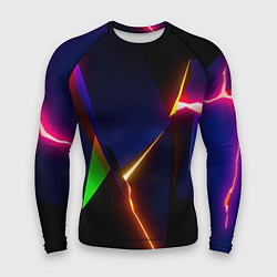Рашгард мужской Neon colored geometric, цвет: 3D-принт