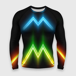 Рашгард мужской Neon multicolored lines, цвет: 3D-принт
