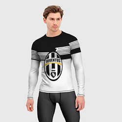 Рашгард мужской Juventus полосы линии, цвет: 3D-принт — фото 2