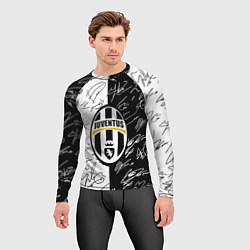 Рашгард мужской Ювентус автографы полосы, цвет: 3D-принт — фото 2
